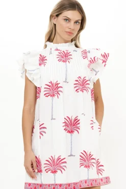 Oliphant Pintuck Ruffle Mini- Canary Coral
