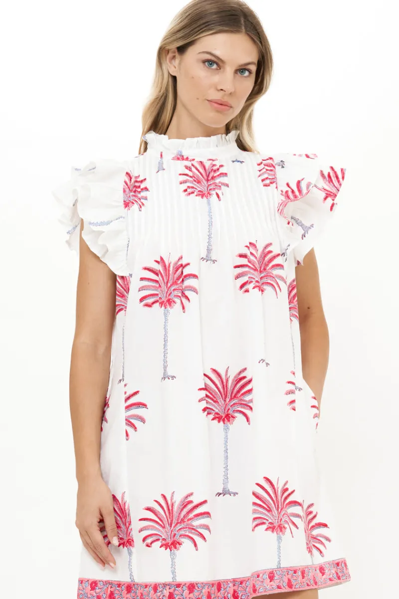 Oliphant Pintuck Ruffle Mini- Canary Coral