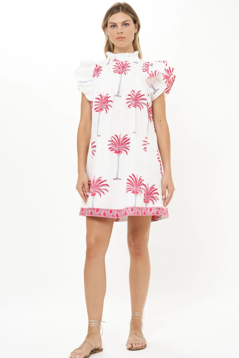Oliphant Pintuck Ruffle Mini- Canary Coral