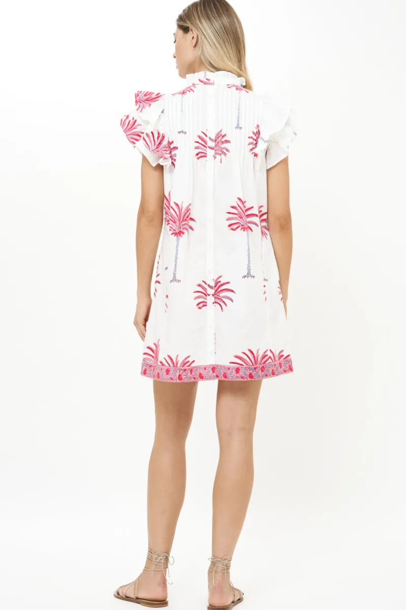 Oliphant Pintuck Ruffle Mini- Canary Coral