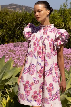 Oliphant Pintuck Ruffle Mini- Pretoria Pink