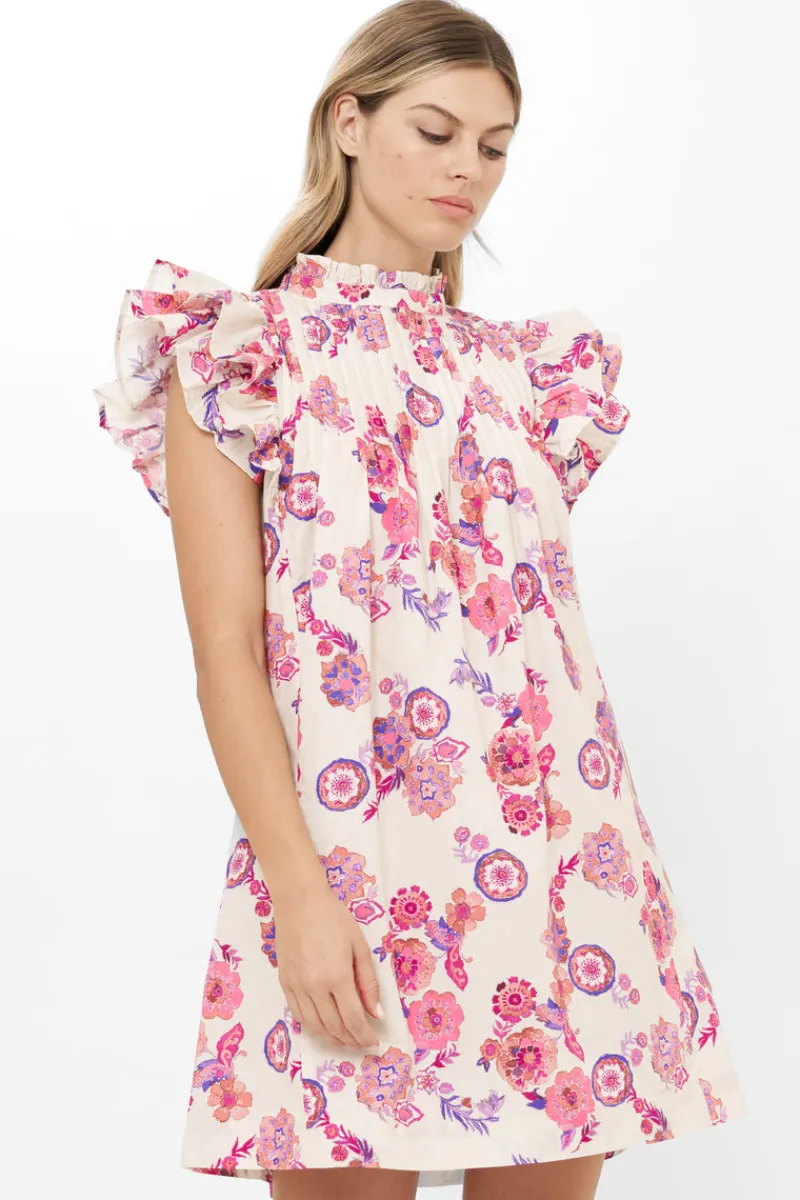 Oliphant Pintuck Ruffle Mini- Pretoria Pink