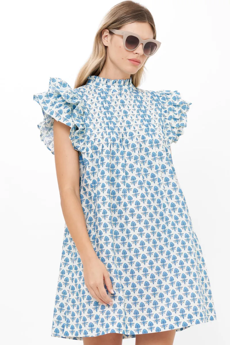 Oliphant Pintuck Ruffle Mini- Provence Blue