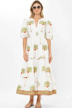 Oliphant Puff Sleeve Maxi- Canary Green