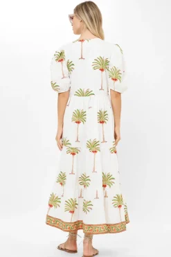 Oliphant Puff Sleeve Maxi- Canary Green