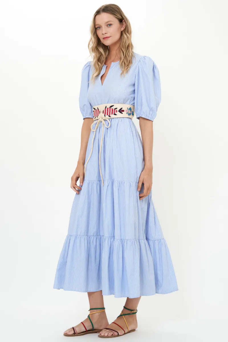 Oliphant Puff Sleeve Maxi- Chatham Blue