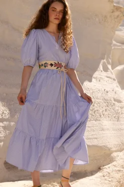 Oliphant Puff Sleeve Maxi- Chatham Blue