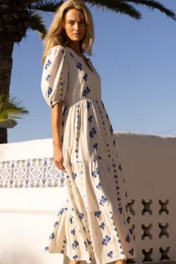 Oliphant Puff Sleeve Maxi- Wicklow Blue
