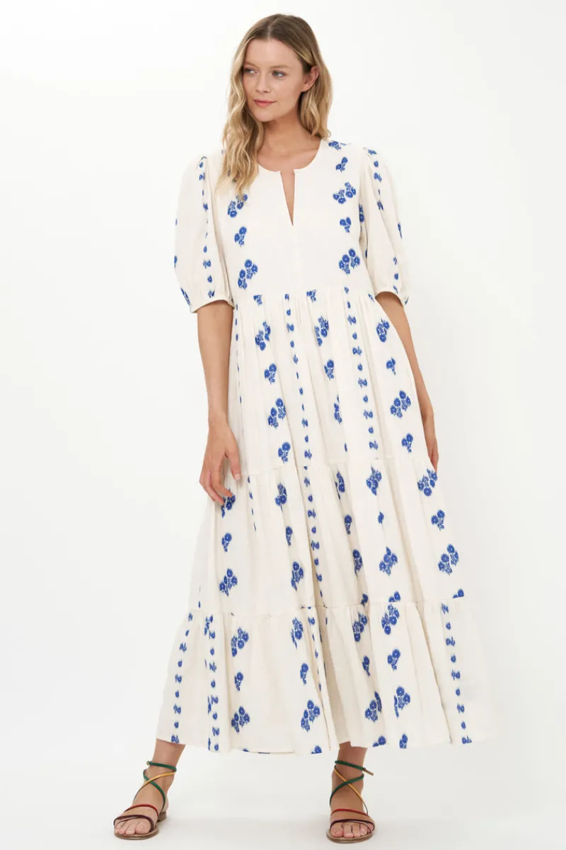 Oliphant Puff Sleeve Maxi- Wicklow Blue