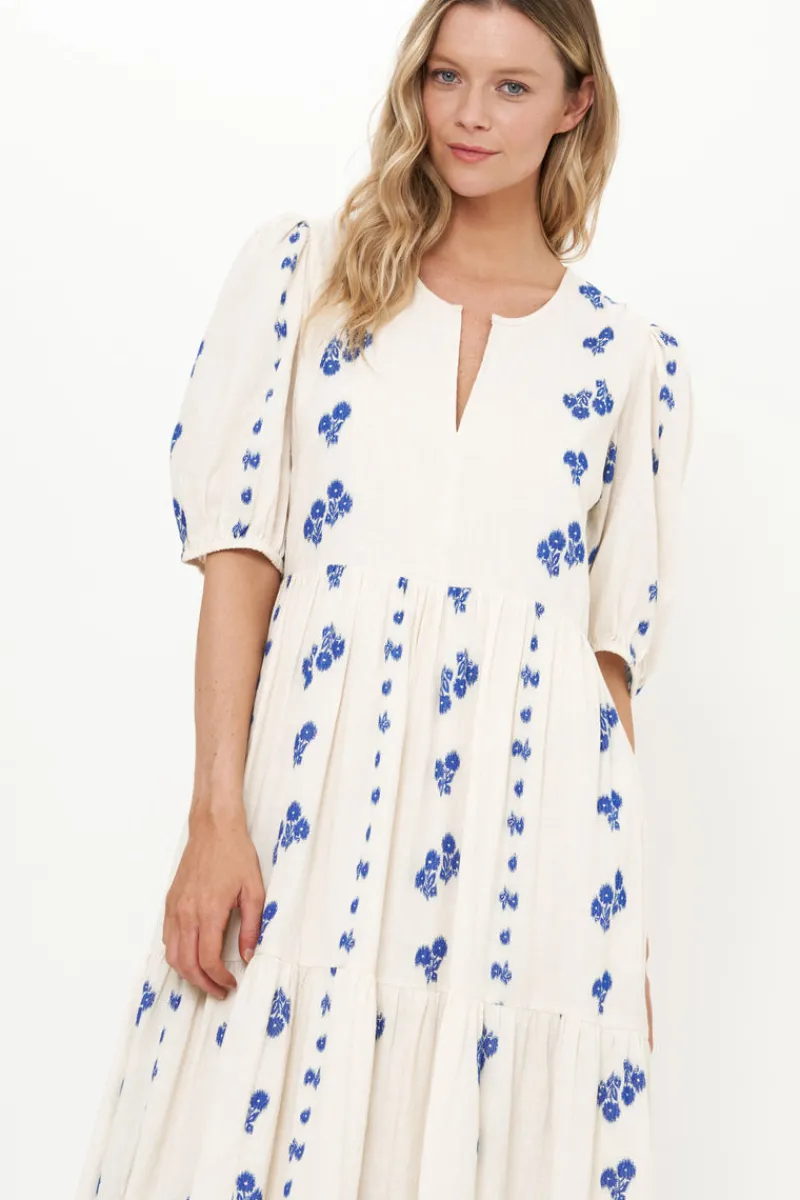 Oliphant Puff Sleeve Maxi- Wicklow Blue