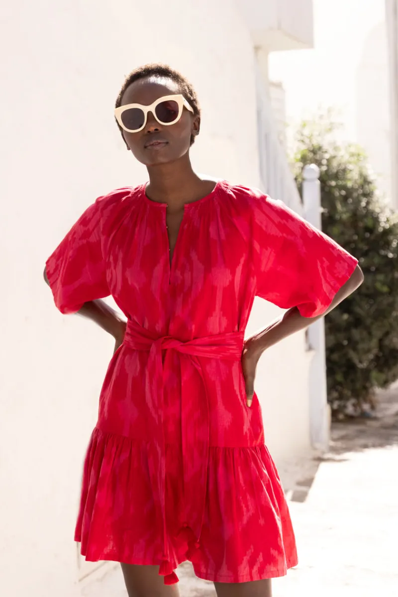 Oliphant Raglan Belted Mini- Tashkent Red
