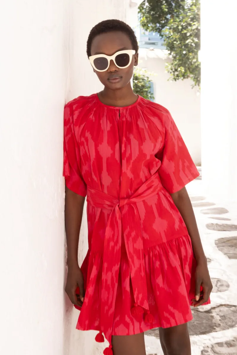 Oliphant Raglan Belted Mini- Tashkent Red