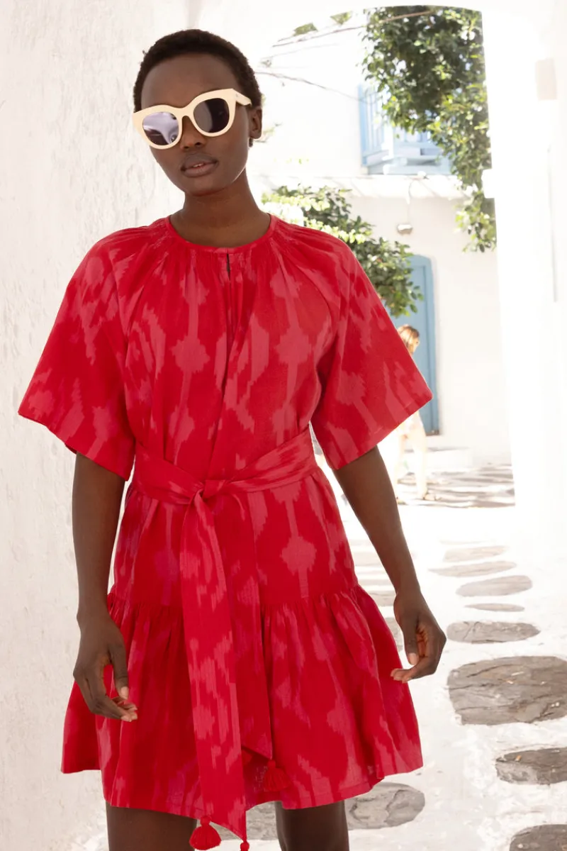 Oliphant Raglan Belted Mini- Tashkent Red