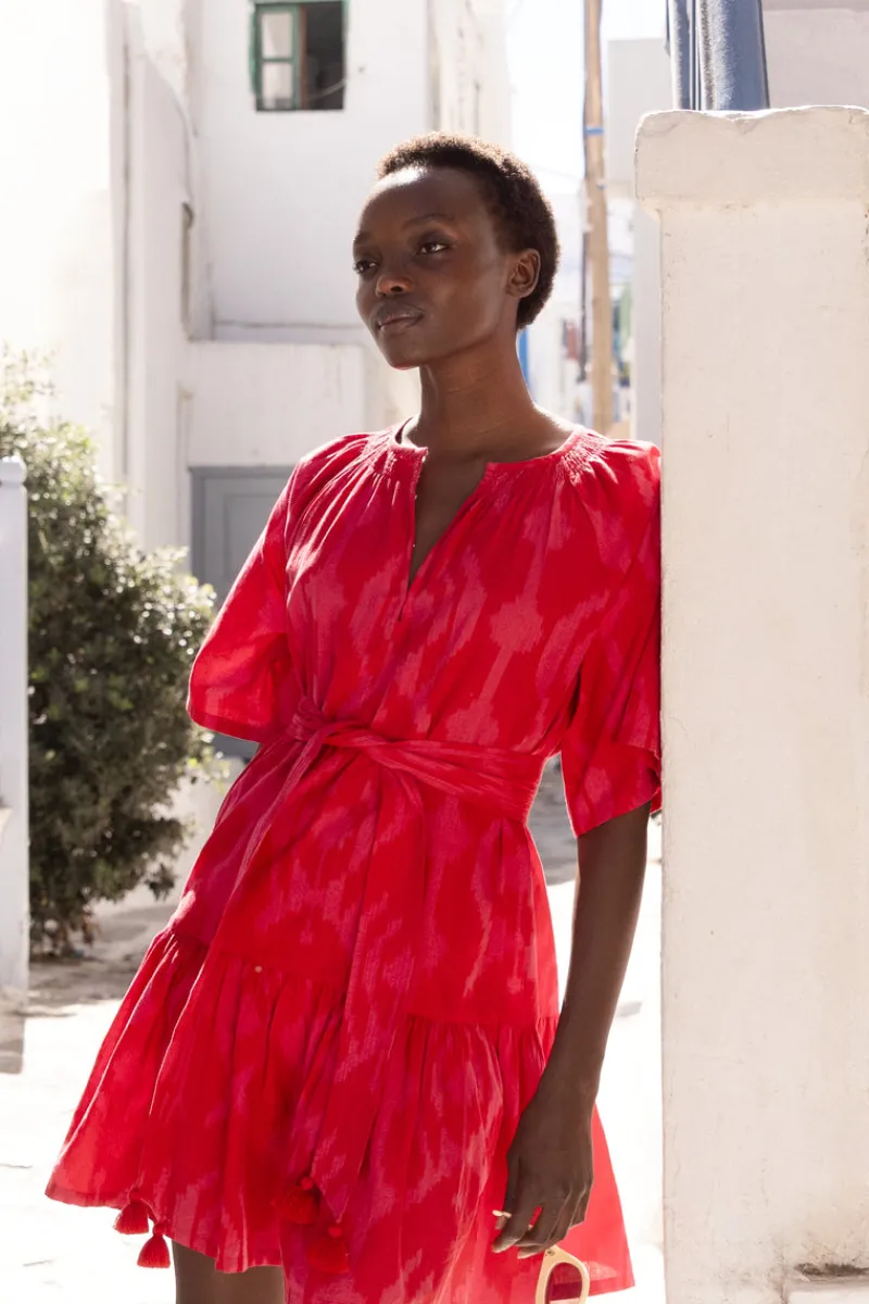 Oliphant Raglan Belted Mini- Tashkent Red