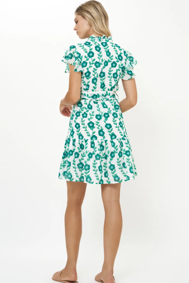 Oliphant Ruffle Collar Button Mini- Toscana Green