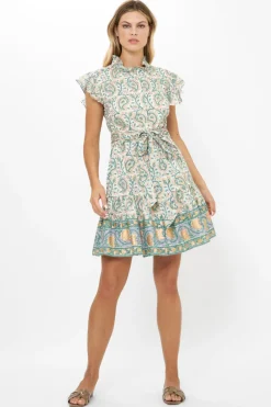 Oliphant Ruffle Collar Button Mini- Marseille Green