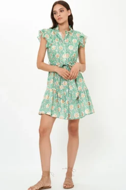 Oliphant Ruffle Collar Button Mini- Mughal Green