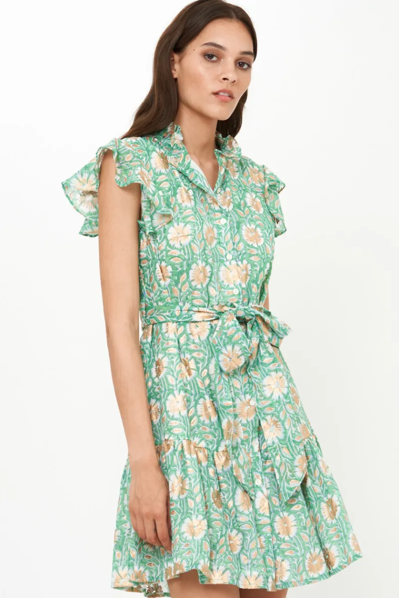 Oliphant Ruffle Collar Button Mini- Mughal Green