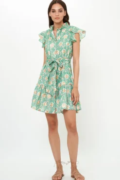 Oliphant Ruffle Collar Button Mini- Mughal Green