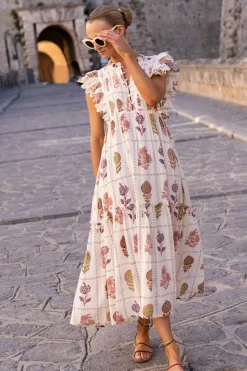 Oliphant Scallop Pintuck Maxi- Taormina Cream