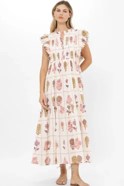 Oliphant Scallop Pintuck Maxi- Taormina Cream