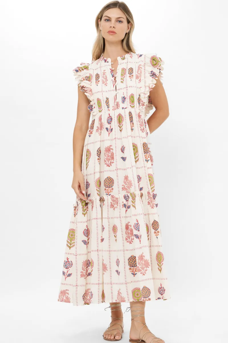 Oliphant Scallop Pintuck Maxi- Taormina Cream