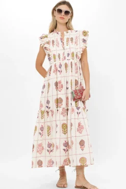 Oliphant Scallop Pintuck Maxi- Taormina Cream