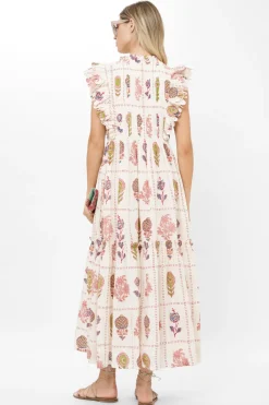 Oliphant Scallop Pintuck Maxi- Taormina Cream