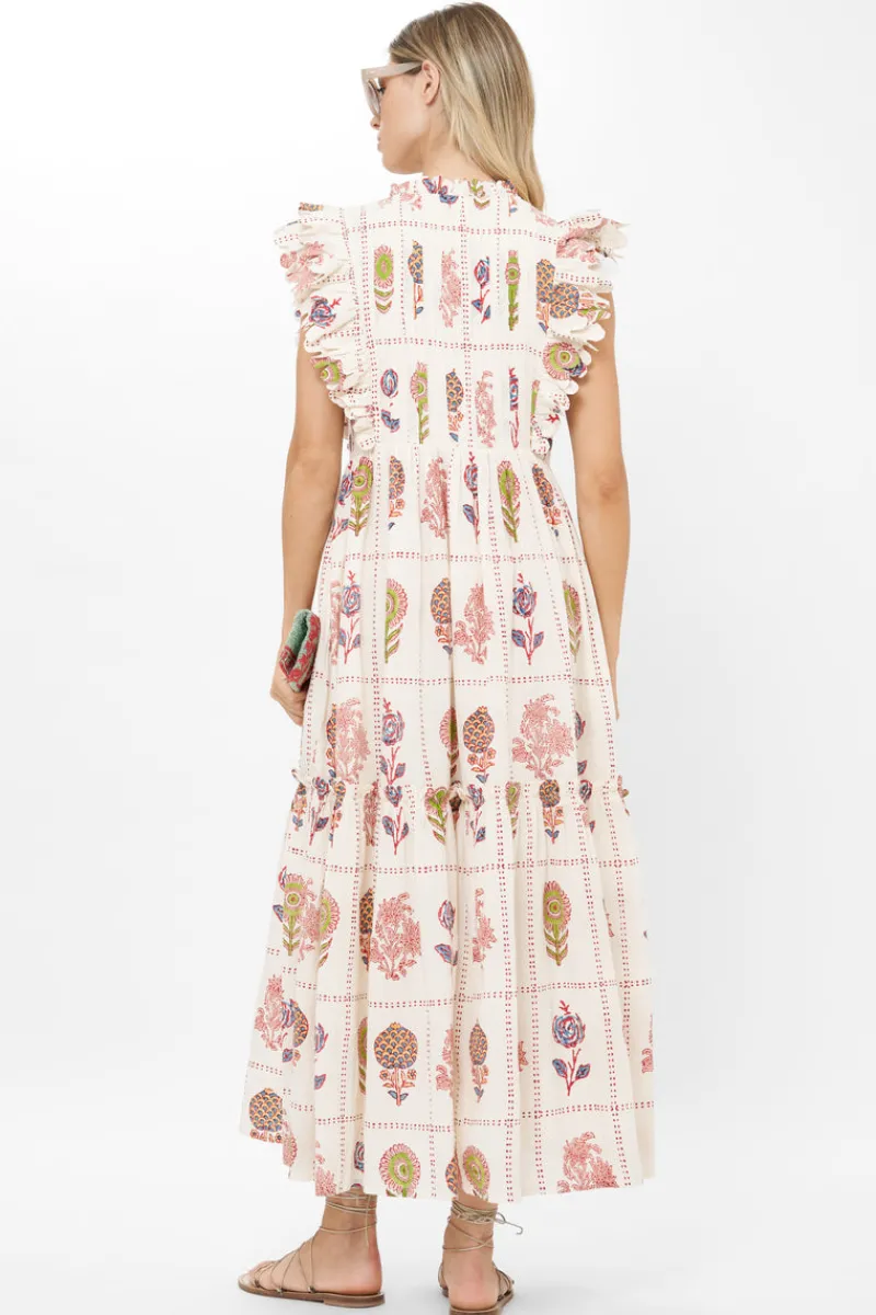 Oliphant Scallop Pintuck Maxi- Taormina Cream