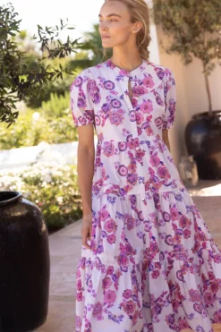 Oliphant Scoop Tiered Midi- Pretoria Pink