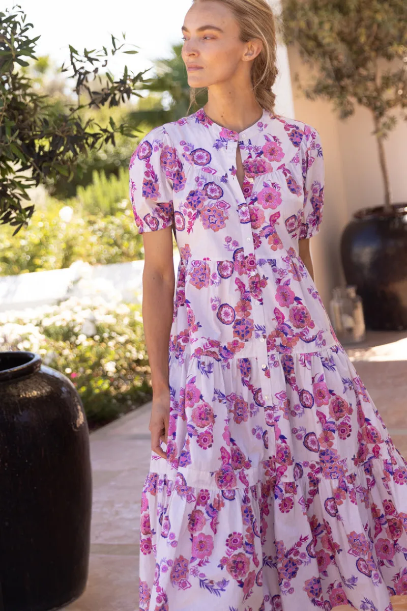 Oliphant Scoop Tiered Midi- Pretoria Pink