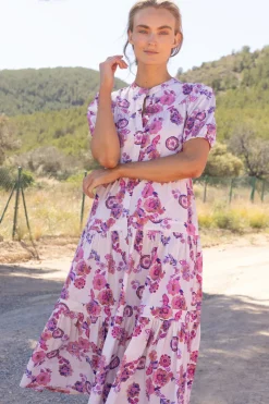 Oliphant Scoop Tiered Midi- Pretoria Pink