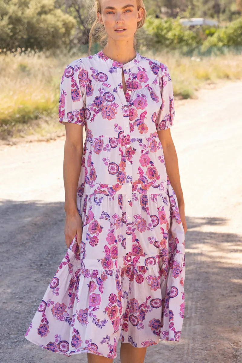 Oliphant Scoop Tiered Midi- Pretoria Pink