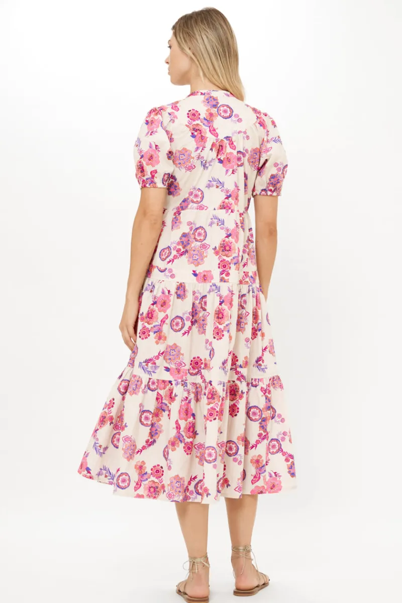 Oliphant Scoop Tiered Midi- Pretoria Pink