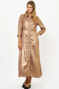 Oliphant Shirt Dress Maxi- Cairo Gold
