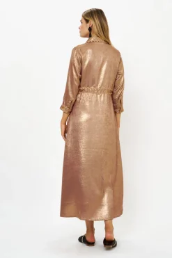 Oliphant Shirt Dress Maxi- Cairo Gold