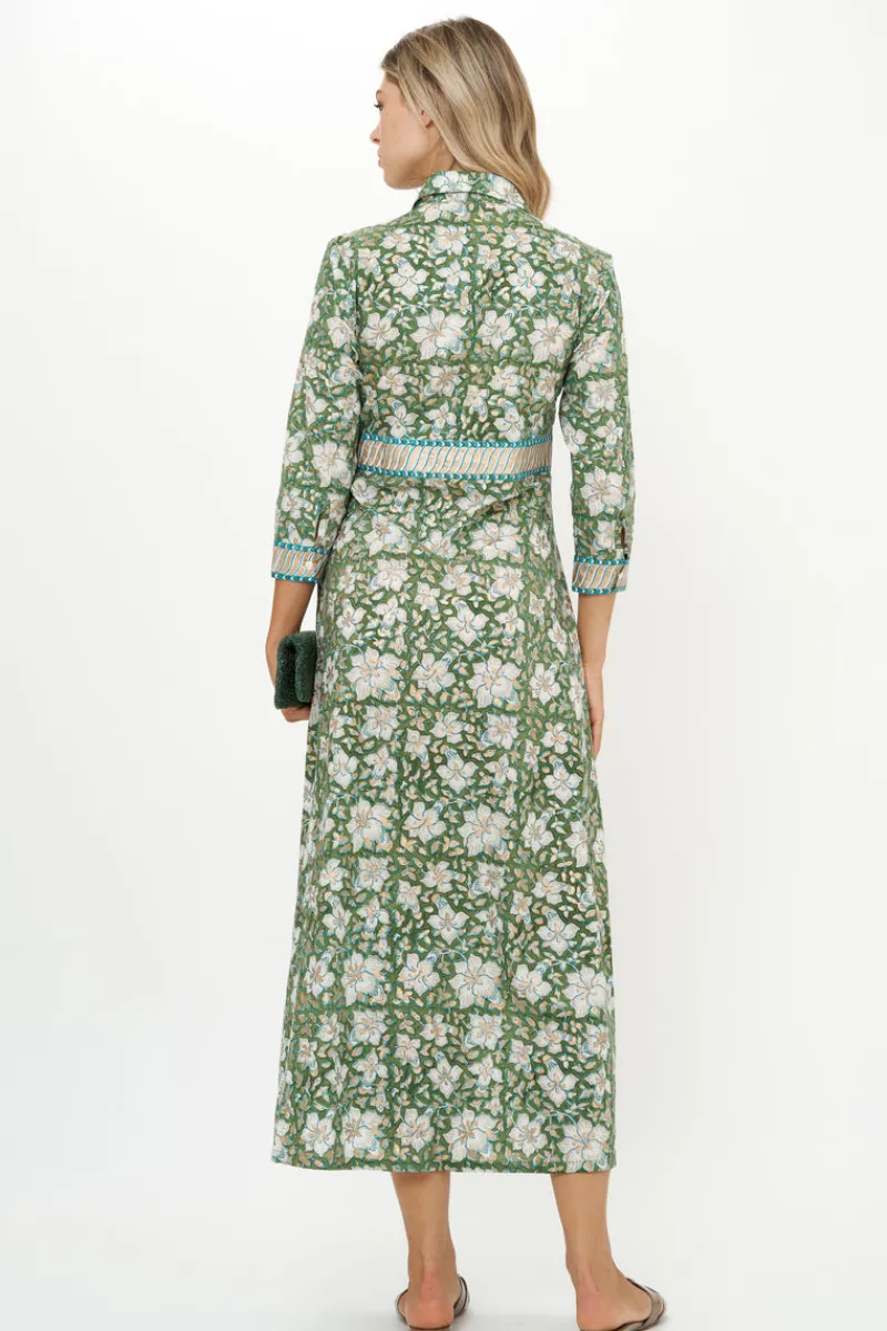 Oliphant Shirt Dress Maxi- Ivy Olive