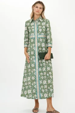 Oliphant Shirt Dress Maxi- Ivy Olive