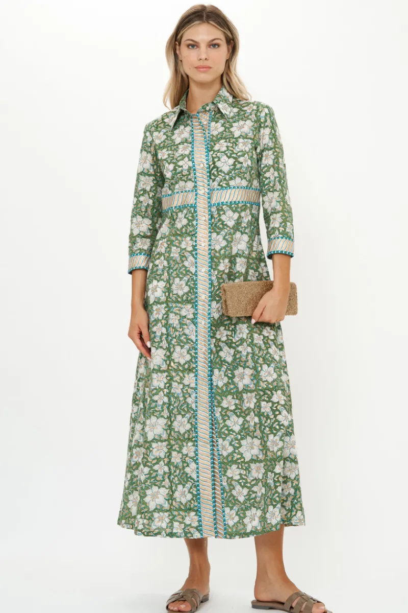 Oliphant Shirt Dress Maxi- Ivy Olive