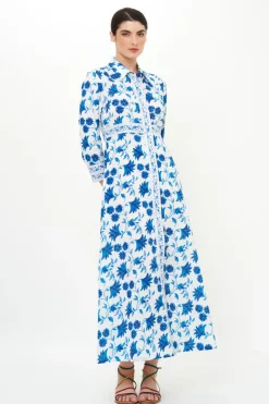Oliphant Shirt Dress Maxi- Marion Blue