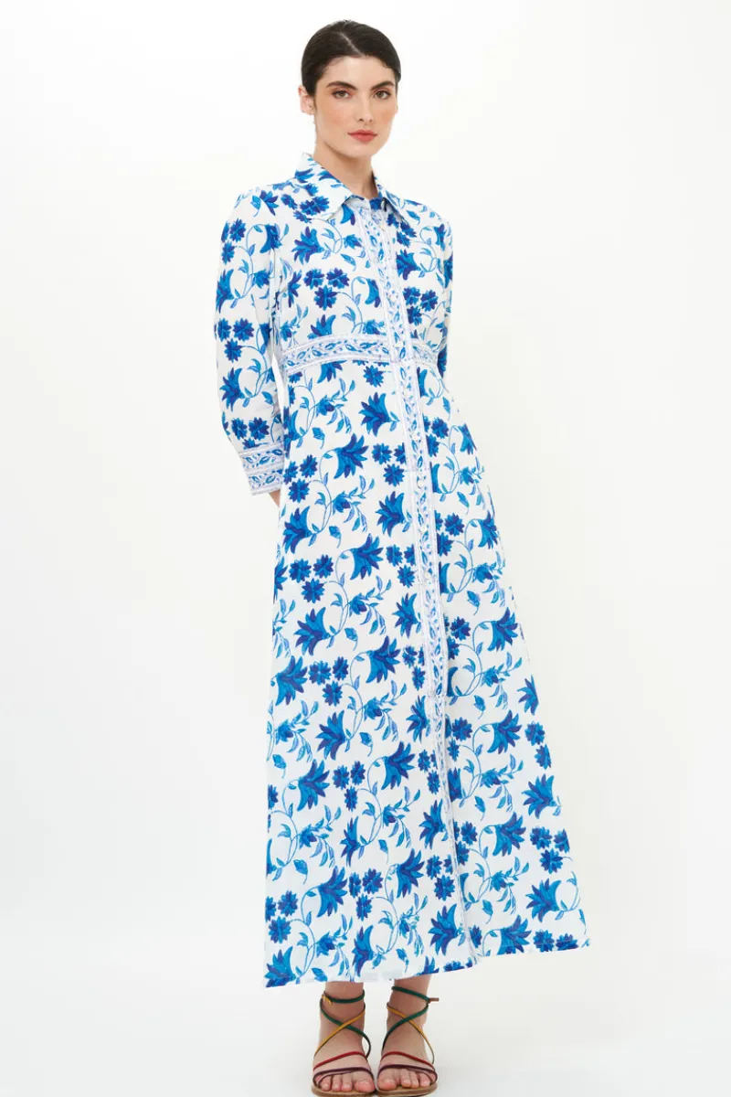 Oliphant Shirt Dress Maxi- Marion Blue