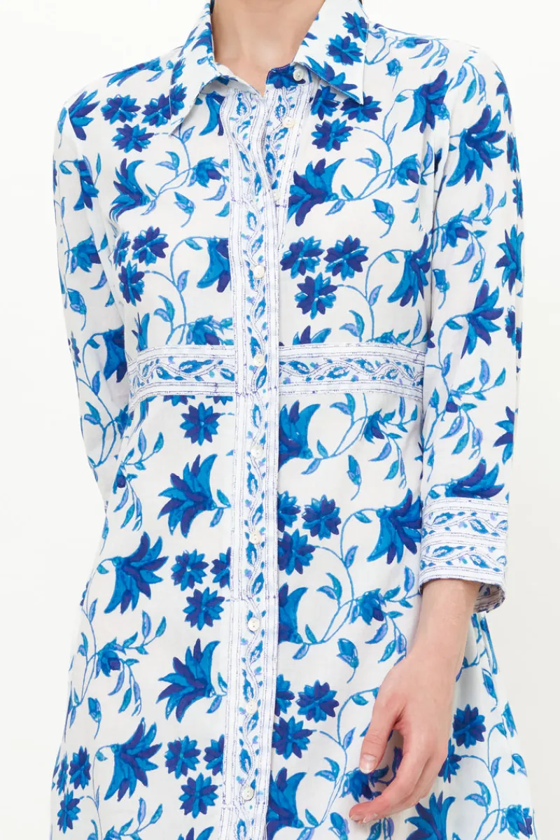 Oliphant Shirt Dress Maxi- Marion Blue