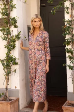 Oliphant Shirt Dress Maxi- Matera Navy