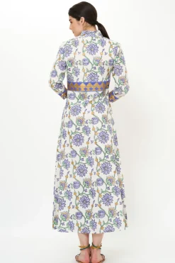 Oliphant Shirt Dress Maxi- Presidio Blue