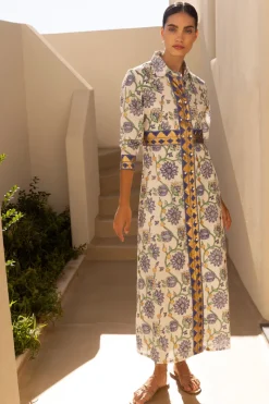 Oliphant Shirt Dress Maxi- Presidio Blue