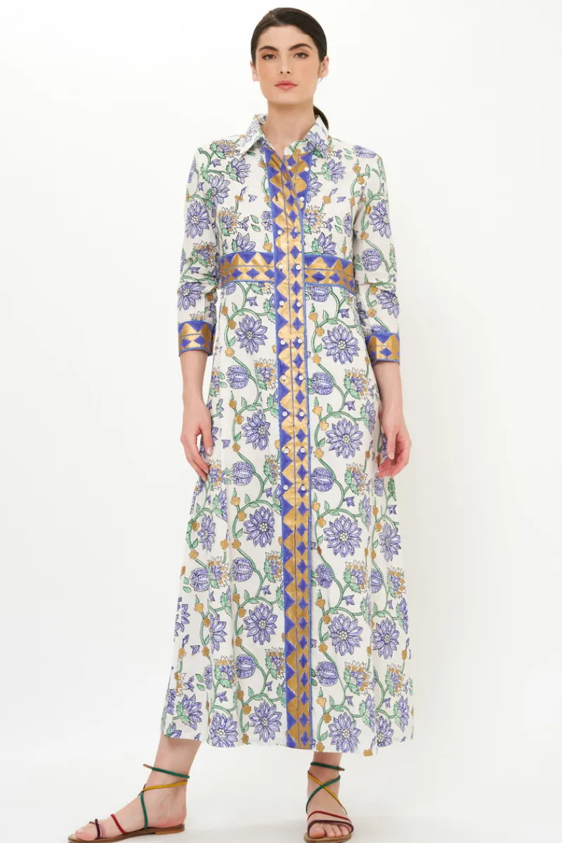 Oliphant Shirt Dress Maxi- Presidio Blue