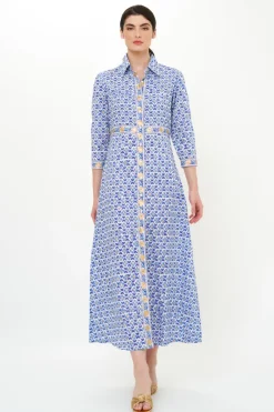 Oliphant Shirt Dress Maxi- Veranda Blue