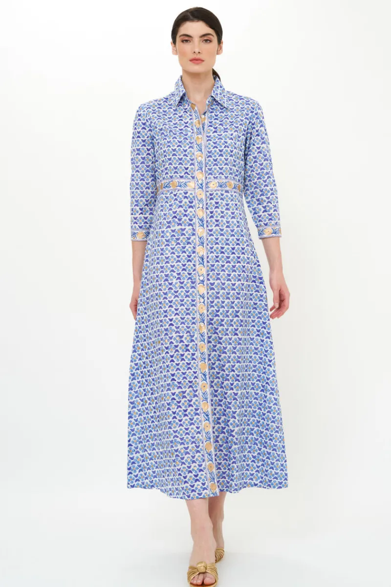 Oliphant Shirt Dress Maxi- Veranda Blue