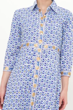 Oliphant Shirt Dress Maxi- Veranda Blue