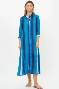 Oliphant Shirt Dress Midi- Meko Blue